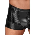 Wetlook shorts with pvc pleats