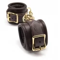 Coco de mer leather wrist cuffs s/m brown