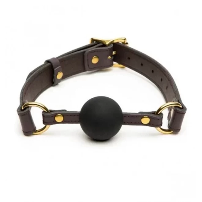 Coco de mer leather ball gag brown
