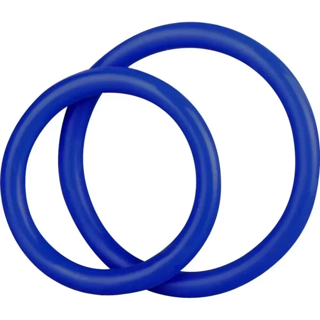 Blue line c&b gear silicone cock ring set - blue