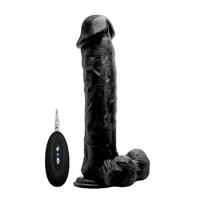 Vibrating realistic cock - 11" - with scrotum