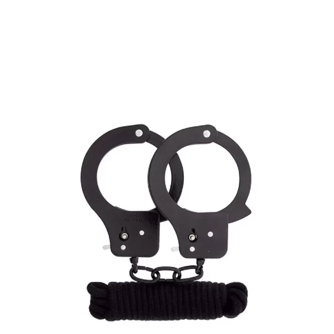 Bondx Metal Cuffs & Love Rope Set - Black