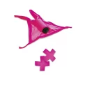 Vibrating crotchless panty / pasties pink