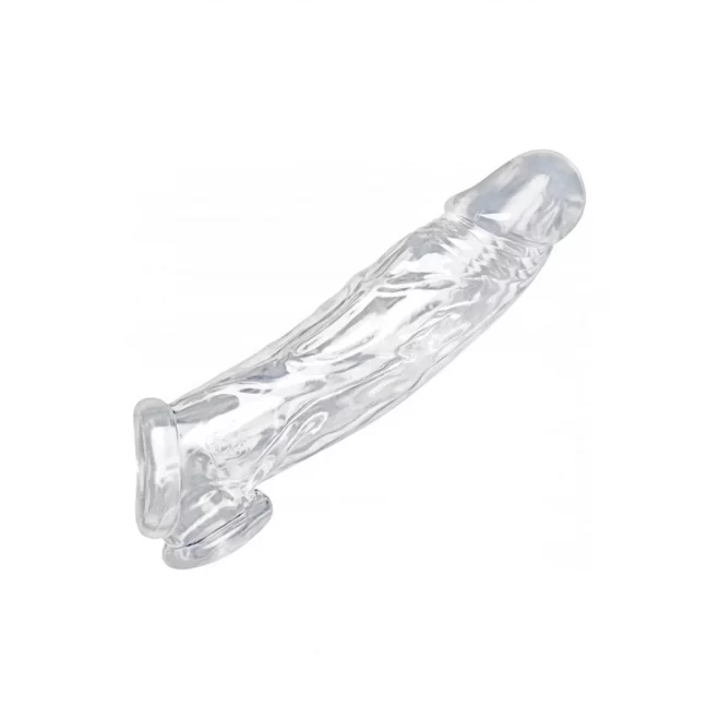 Realistic clear penis enhancer and ball stretcher - transparent