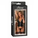 Zip-up merry widow corset & g-string