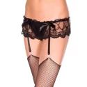 Lace garter belt with satin bows