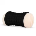 Masturbator With Silicone Grip Sleeve - Black