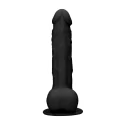 Silicone dildo with balls - 22,8 cm - brown