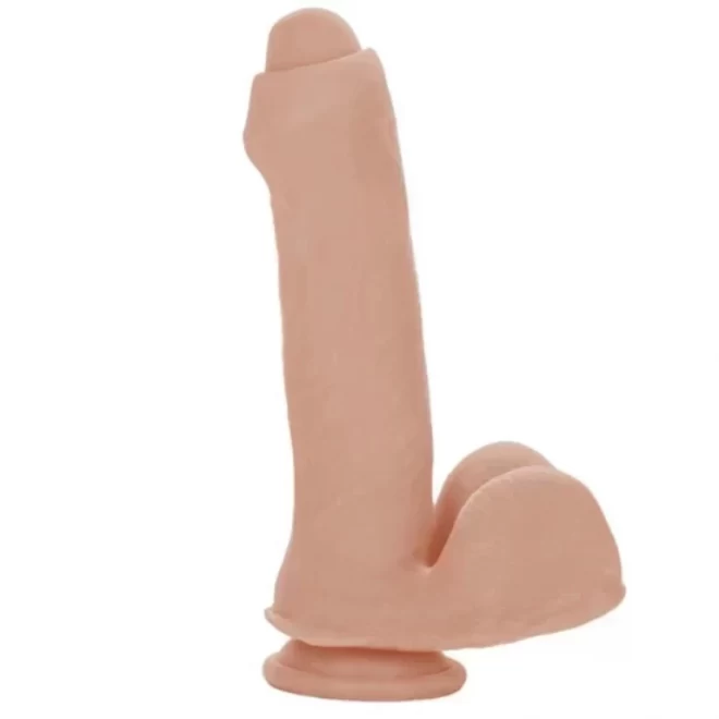 Dildo z jądrami 17,2 cm Uncut Emperor - Ivory
