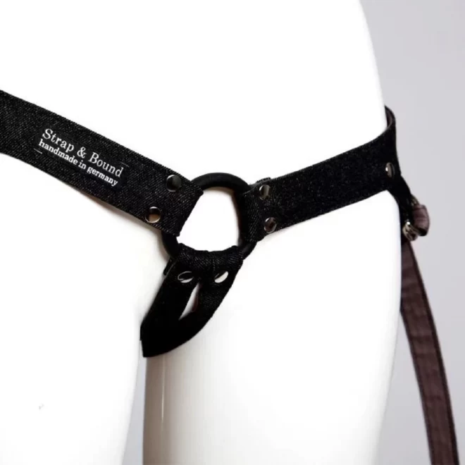 Uprząż strapon strap and bound denim, black-grey