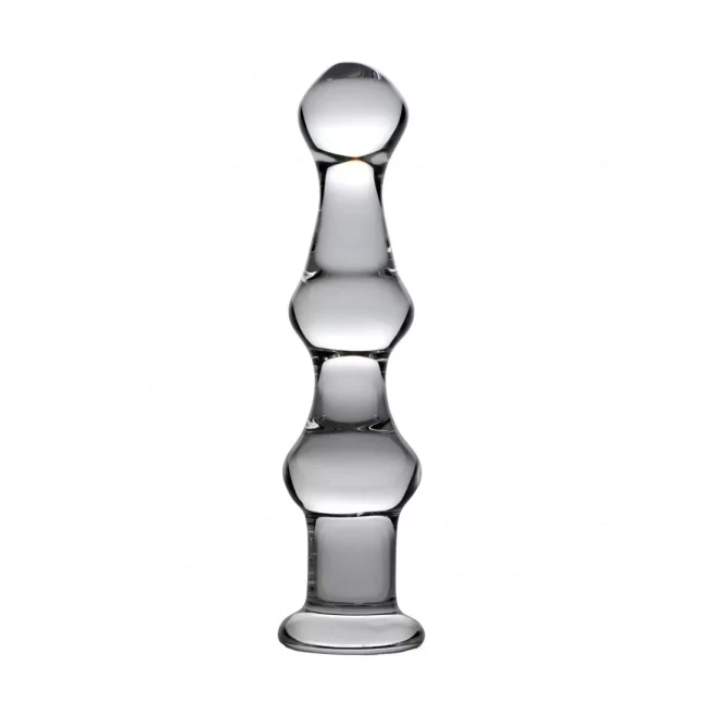 Mammoth 3 bumps glass dildo - clear