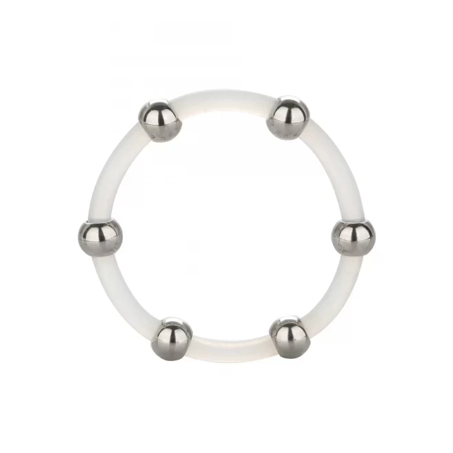 Steel Beaded Silicone Ring XL