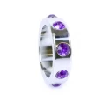 Pierścień-Metal Cock Ring with Purple Diamonds Large