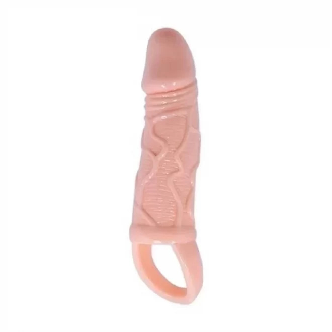 Men Extension Vibrating Penis Sleeve 13,5 x 3,5cm Flesh