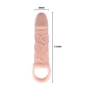 Men Extension Vibrating Penis Sleeve 13,5 x 3,5cm Flesh