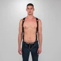 Neoprene heckler harness black / red - small / medium