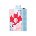 JOS SWEET DEVIL, Penis vibrating ring , silicone, red, 8.5 cm