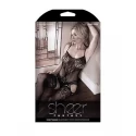 Lace Catsuit With Open Crotch - Black