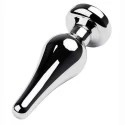 Metal by TOYFA, Anal plug , metal, silver, with a ruby crystal, 10 cm, ? 3 cm, 95 g