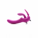 Regal rider triple g vibrating silicone strapless strap on - pur