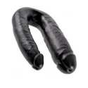 King cock u-shaped large double trouble - black