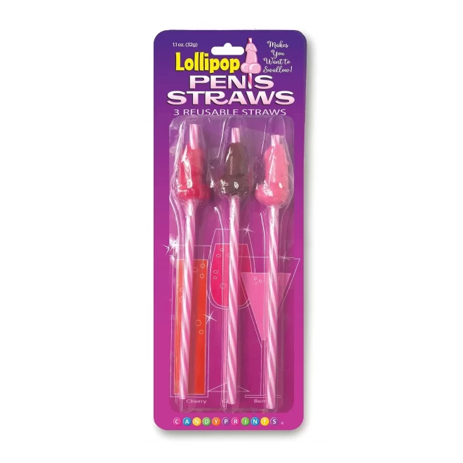 Candy penis straws, 3 pack