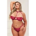 BRA & STRAPPY G-STRING SET BLACK, XL