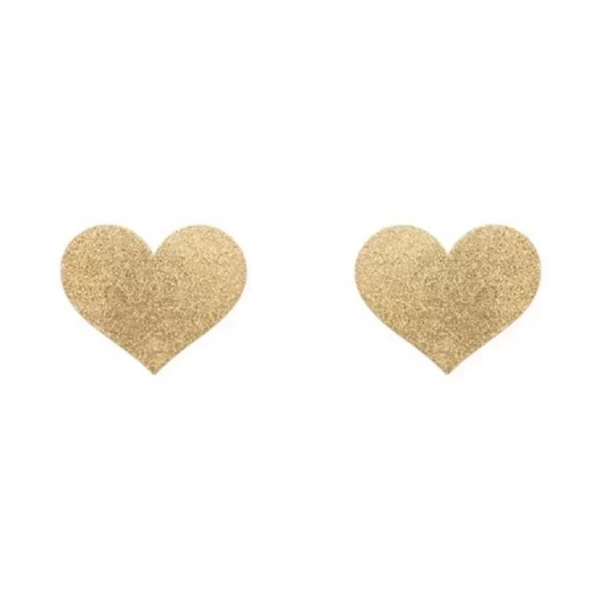 Flash Heart Nipple Stickers - Gold