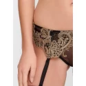 Lace Suspender Belt - Black / Gold