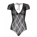 Koronkowe body Deep-V Cap Sleeve Teddy