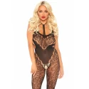 Lace bodystocking with cut out