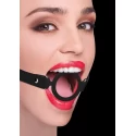 Silicone ring gag - with leather straps