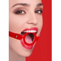 Silicone ring gag - with leather straps