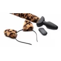 Moving and Vibrating Anal Plug Panther Tail