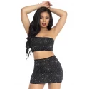 Spandex bandeau & mini skirt
