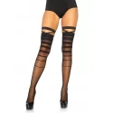 Halftone striped thigh highs