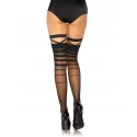Halftone striped thigh highs