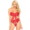 Satin bandeau with lace string