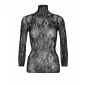 Koronkowa bluzka z długimi rękawami Sexy Floral Lace Top