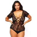 Floral lace teddy