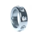 Pierścień-Metal Cock Ring with Cristal Diamonds Small