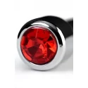 Silver urethral plug TOYFA Metal with pink gem