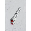 Silver urethral plug TOYFA Metal with pink gem
