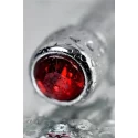 Silver urethral plug TOYFA Metal with pink gem