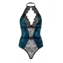Halter stretch velvet teddy