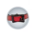 Leather and silicone ball gag - black | red