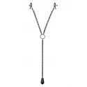 Tug silicone nipple y-clips with heavy weight - black metal