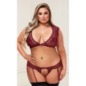 SEXY LACE BRA & G-STRING SET BLACK, XL