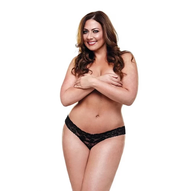 SECRETS REMOTE VIBRATING THONG BLACK, XL