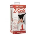 Vac-u-lock - 7 inch ultraskyn cock w/ultra harness - white